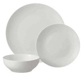 Mainstays Glazed White Stoneware Dinnerware Set, 12-Pieces