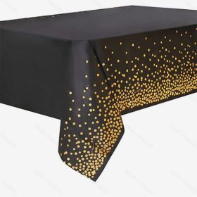 1pc/3pcs; Rectangular Dot Tablecloth; Dot Disposable Tablecloth; Reusable Disposable Party Tablecloth For Birthday/Wedding/Party/Banquet 54x108in (Color: Black)